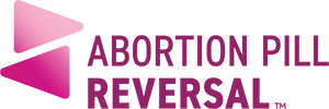 Abortion Pill Reversal pink logo on black